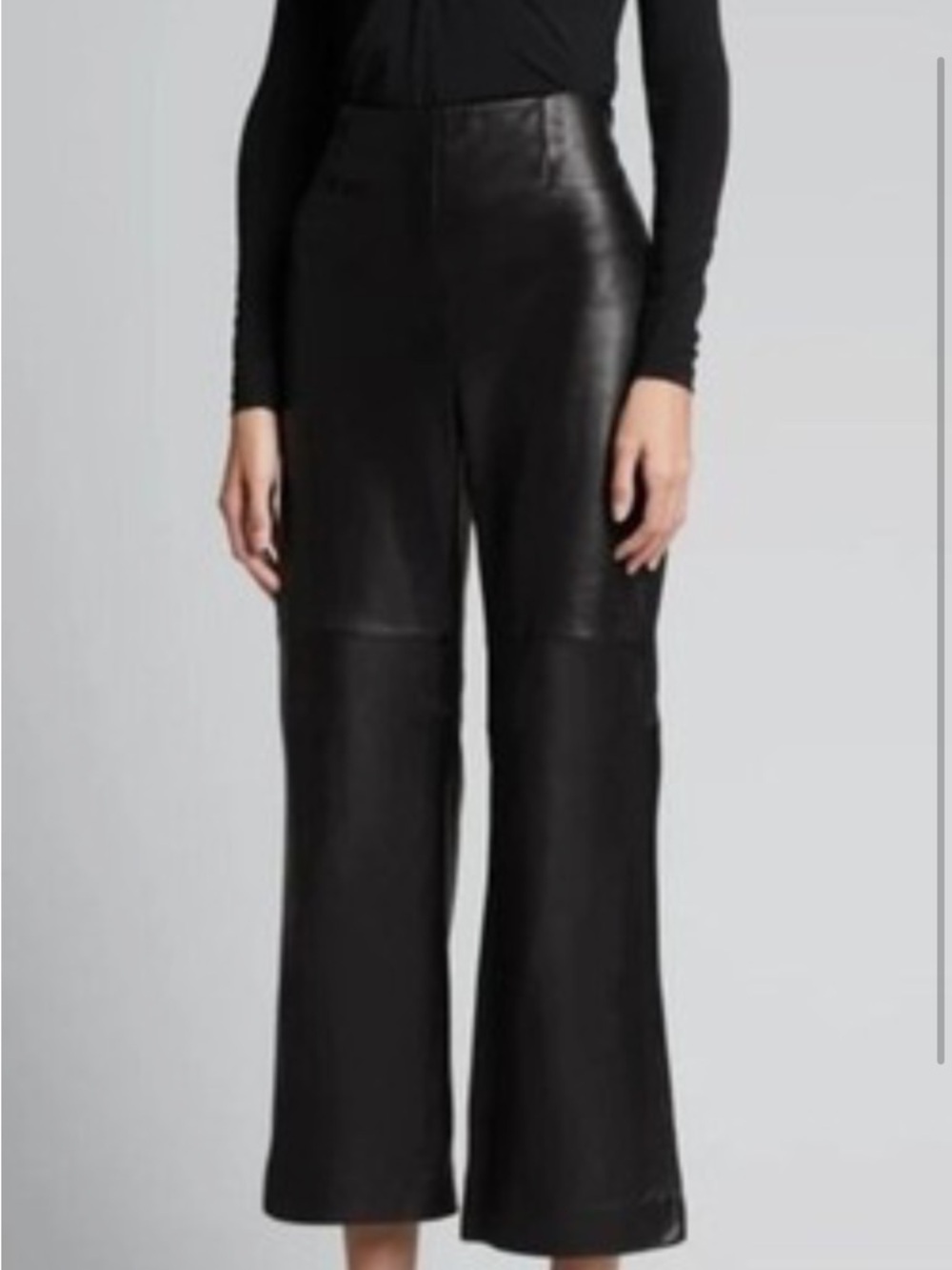 Rebecca Taylor Black Wide-Leg Leather Pants